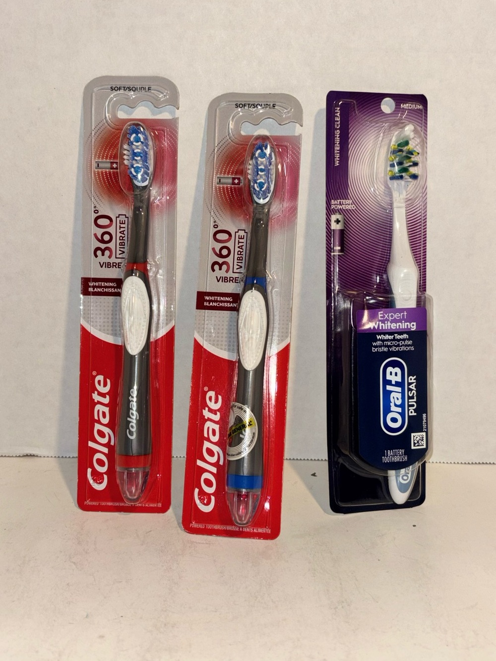 Colgate 360° Vibrate Electric Toothbrush - Black & Blue-Oral B Pulsar Bundle